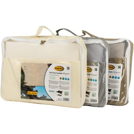 Square polyester awning, 5 x 5 x 5 meters, beige, 165 gr/m2 UV for the garden