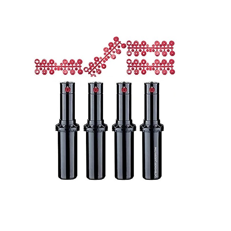 Hunter PGP-ADJ 3/4'' Bewässerungsregner | 4er-Pack Versenkregner für den Garten, 6,4–15,8 m | Professioneller Rasensprenger