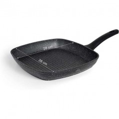  LACOR Aluminum Non-stick Grill Pan, Square Grill 28 x 28 cm