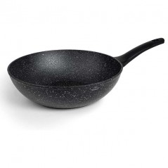 Padella Wok antiaderente Lacor Ø28cm, realizzata in alluminio forgiato di qualità, nera