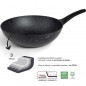 Poêle Wok Antiadhésif fabriqué en aluminium forgé de qualité, Ø28cm, écologique et sans PFOA, noir…