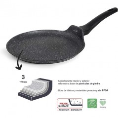 Crêpière Aluminium forgé Lacor, antiadhésive, Ø24cm. Convient à tous les types de cuisinières