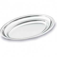 LACOR Ovale Platte aus Edelstahl, Silber [40 x 26 cm]