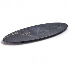 LACOR Ovale Melaminplatte mit Marmor-Finish.