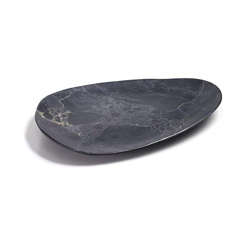 LACOR Egg-shaped dish in melamine - Marble style finish. LACOR Egg-shaped dish in melamine - Marble style finish.