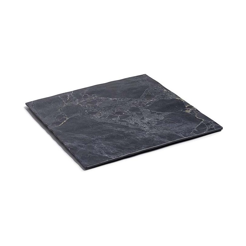Square tray with a marble-style finish. Measurements: 28.5 x 28.5 x 0.9 cm