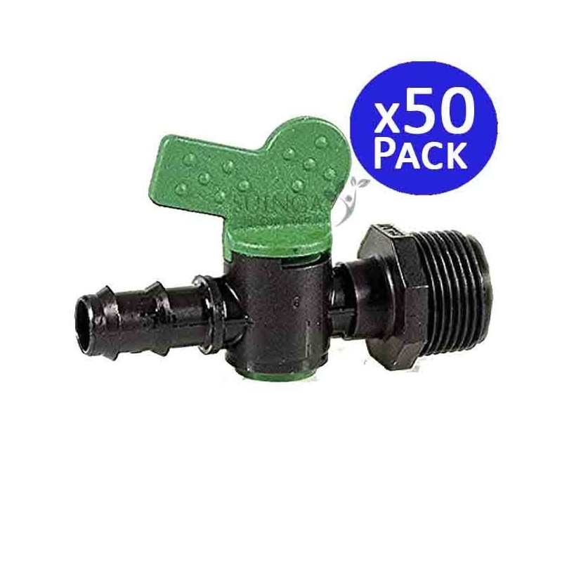 Llave de paso 16mm x 1/2". 50 unidades