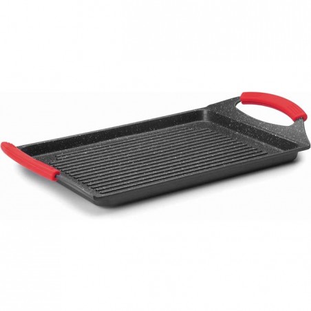 Lacor  Piastra grill Eco Stone - Nero, Alluminio [33 x 25 cm]