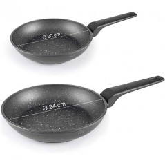 LACOR 2er-Set Bratpfannen aus geschmiedetem Aluminium, antihaftbeschichtet, Ø 20 und Ø 24 cm