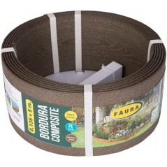 Dunkelbraune Verbundkante 0,135 x 5 Meter mit einer Stärke von 4,5 mm, ideal für Gärten