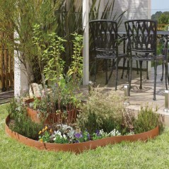 Bordura Composite marron oscuro 0,135 x 5 metros con un grosos de 4,5 mm, ideal para jardin (Pack 4)