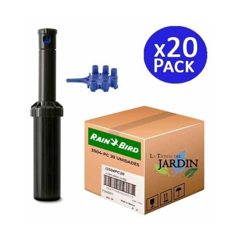 Lot de 20 Arroseur Rain Bird 3504-PC. Turbine portée de 4,6 à 10,7 mètres. Filetage femelle 1/2'' Arrosage professionnel de jard Lot de 20 Arroseur Rain Bird 3504-PC. Turbine portée de 4,6 à 10,7 mètres. Filetage femelle 1/2'' Arrosage professionnel de jard