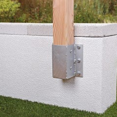 Anclaje de pared metálico cuadrado 7 x 7 x 15 cm, ideal para jardín
