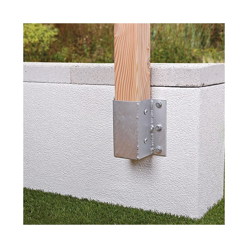 Ancrage Mural Métallique Carré 7 X 7 Cm, Base 15 Cm, Idéal Pour Le Jardin