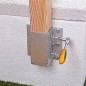 Anclaje de pared metálico cuadrado 7 x 7 x 15 cm, ideal para jardín y postes cuadrados de madera