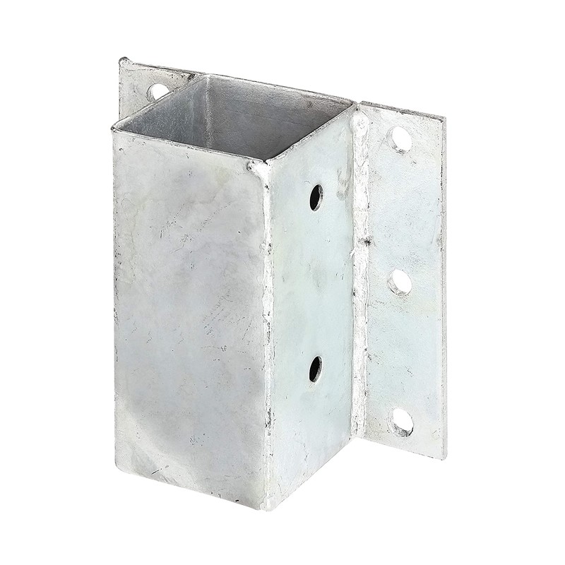 Quadratischer Metall-Wandanker 9 x 9 cm, 15 cm Standfläche, ideal für Gärten