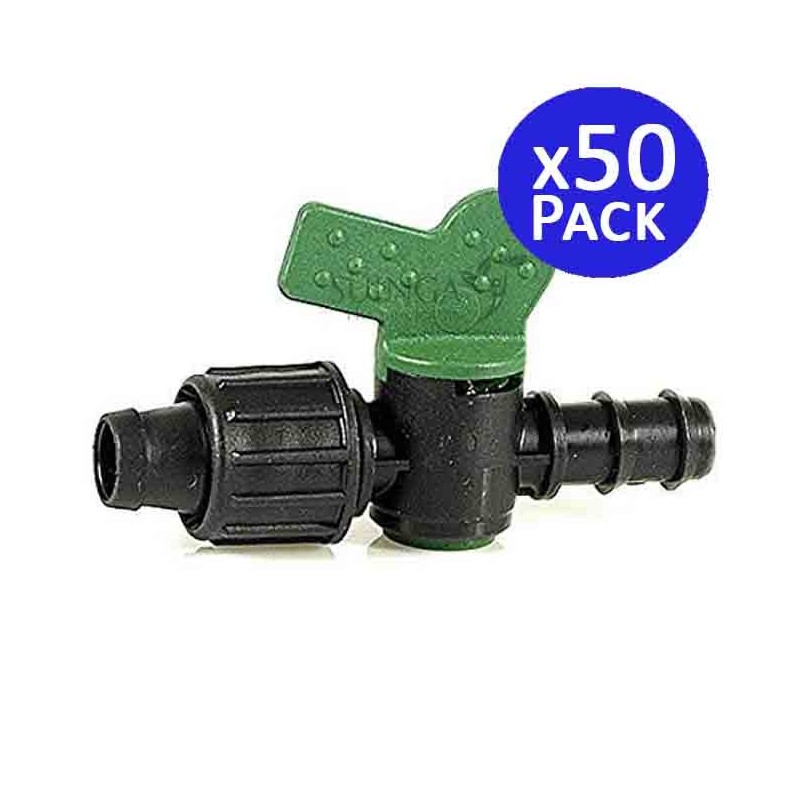 Lot de 50 Vanne cannelée 16mm pour gaine agricole 16mm pour système d'arrosage Lot de 50 Vanne cannelée 16mm pour gaine agricole 16mm pour système d'arrosage