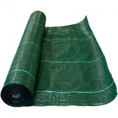 Toile de Paillage Contre Les Mauvais Herbes 25x2,1M en Fibres de Polypropylène Tissées Anti-UV 105g/m2, vert