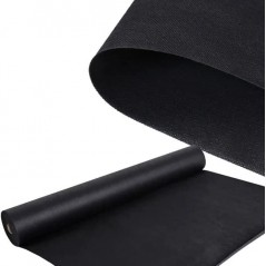 Tecido geotêxtil preto para controle de ervas daninhas, 1 x 50 m, 150 g/m² | Permeável à água e respirável | Proteção contra erv