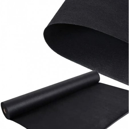 Tecido geotêxtil preto para controle de ervas daninhas, 1 x 50 m, 150 g/m² | Permeável à água e respirável | Proteção contra erv