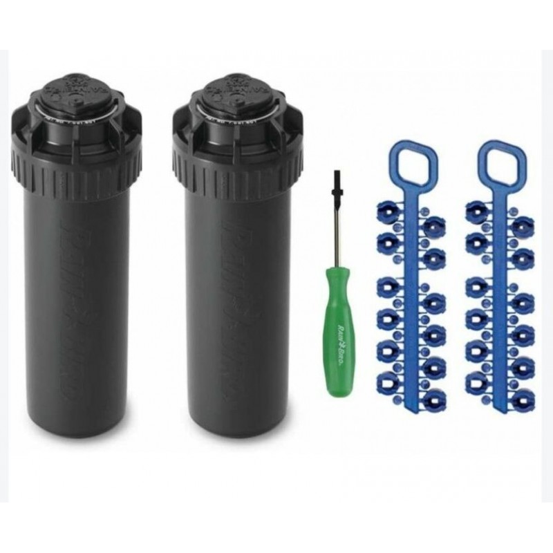 Set di 2 Irrigatore Rain Bird 5004-PC 3/4'', Raggio 7,6 a 15,2 m, angolo regolabile + Accesori