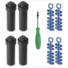 Pack 4 Aspersores Rain Bird 5004-PC 3/4", Alcance 7,6 a 15,2 m + Accesorios