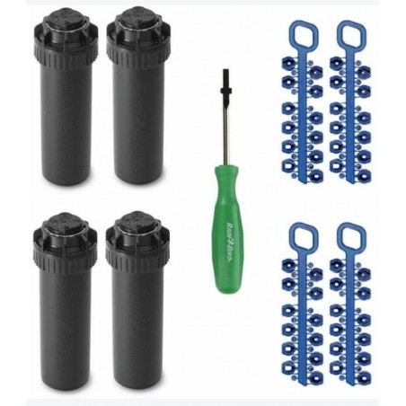 Lot de 4 arroseurs Rain Bird 5004-PC 3/4", portée de 7,6 à 15,2 m + accessoires