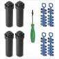 Set di 4 Irrigatore Rain Bird 5004-PC 3/4'', Raggio 7,6 a 15,2 m, angolo regolabile + Accesori