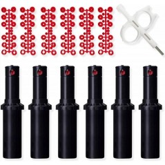 Lot de 6 Arroseur turbine Hunter PGP ADJ 3/4'', portée 6,4-15,8 m + Clé de réglage des arroseurs