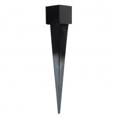  BLACK square metal stake 12 x 12 cm, 75 cm base