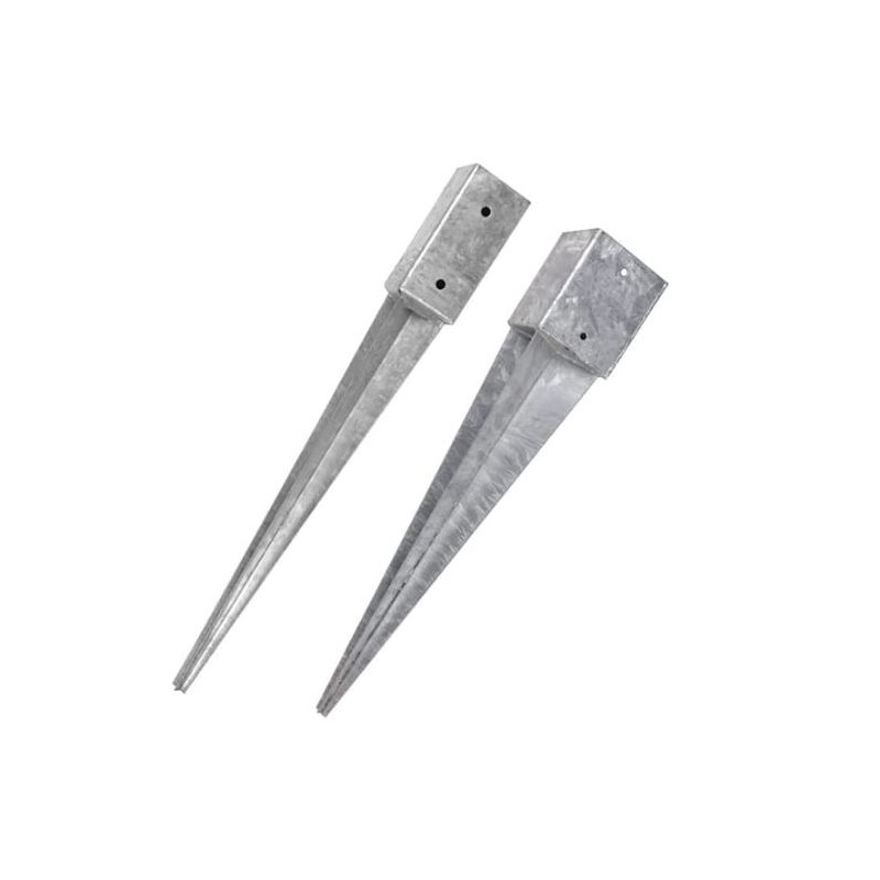 Set di 4 Bussola di terra ripiegabile per montanti Supporto per montante di manicotto ripiegabile zincato 12 x 12 x 75 cm