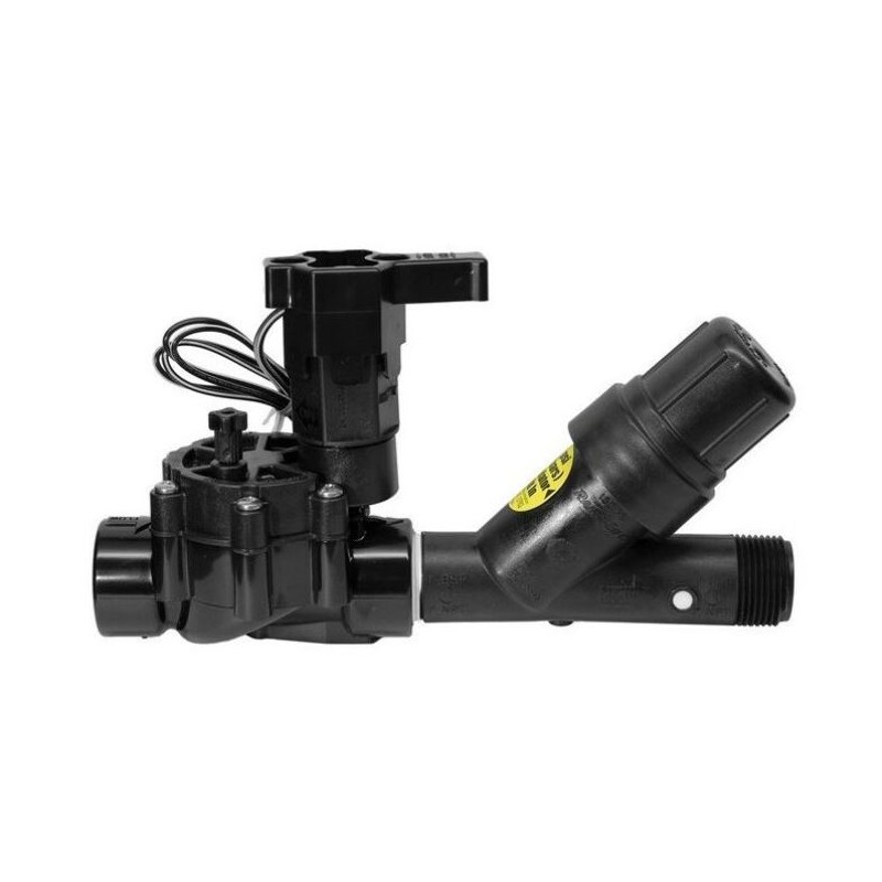 Válvula solenoide de irrigação Rain Bird 1" 24V 100DV + filtro de malha de 1" 2,8 bar