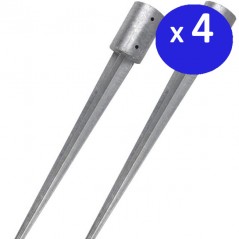 Pack of 4 circular metal stakes, grey, Ø 10cm/90cm