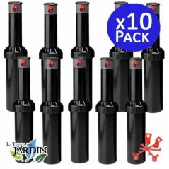 Confezione da 10 irrigatori per irrigazione KRain Minipro da 1/2" | Gittata da 5,1 a 9,1 m | Irrigatore professionale regolabile