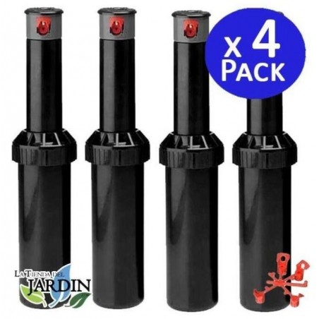 4 x Arroseur KRain Minipro 1/2'', arroseur turbine d'arrosage. Portée 4,9 à 14 m, angle réglable, Arrosage professionnel de jard