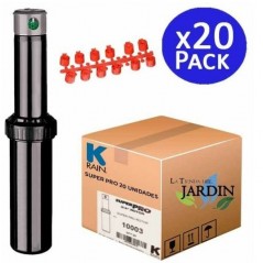 Lot de 20 Arroseur d'irrigation KRain SuperPro 3/4'' | Portée de 7,90 à 14,9 m | Aspersor à turbine à angle réglable | Contrôle