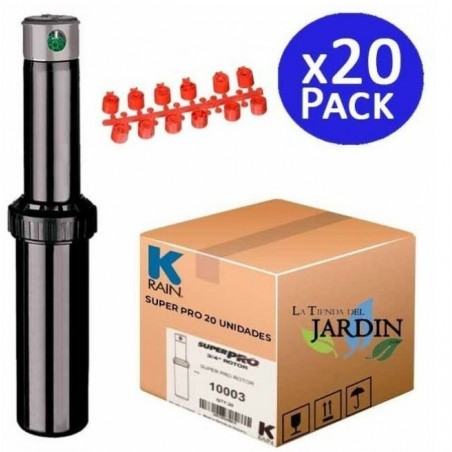20 Stück KRain SuperPro 3/4'' Bewässerungssprinkler | Reichweite 7,90 bis 14,9 m | Einstellbarer Turbinenregner | Durchflussk