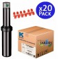 20 Stück KRain SuperPro 3/4'' Bewässerungssprinkler | Reichweite 7,90 bis 14,9 m | Einstellbarer Turbinenregner | Durchflussk
