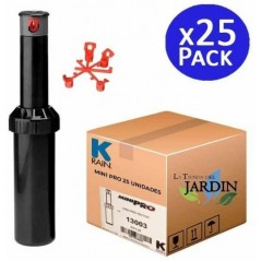 Lot de 25 Arroseur KRain Minipro 1/2'' | Arroseur turbine d'arrosage | Portée 4,9 à 14m, Angle réglable | Arrosage professionnel