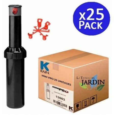 Confezione da 25 irrigatori per irrigazione KRain Minipro da 1/2" | Gittata da 5,1 a 9,1 m | Irrigatore professionale regolabile