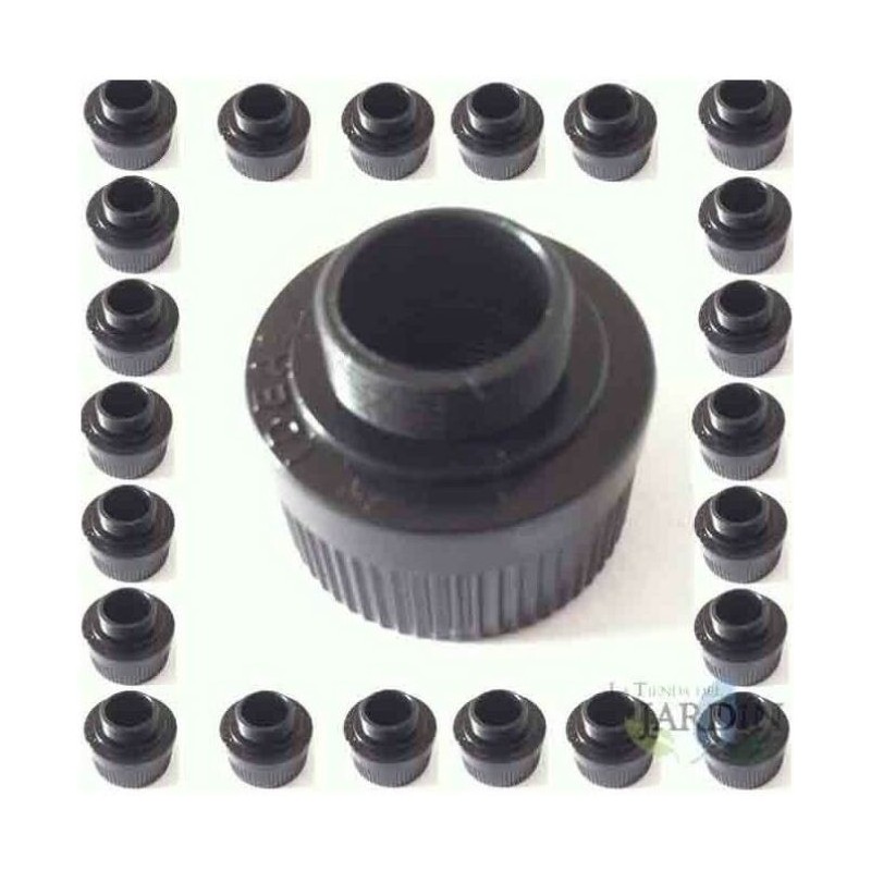 Confezione da 50 adattatori femmina da 1/2" per ugelli di irrigazione. Filettatura superiore per ugelli diffusori e irrigatori R