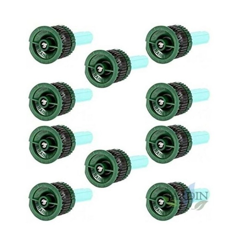 10 Boquillas HE-Van-08 para aspersor de riego Rain Bird, alta eficiencia y ahorro de agua. Alcance 2,4m, verde 10 Boquillas HE-Van-08 para aspersor de riego Rain Bird, alta eficiencia y ahorro de agua. Alcance 2,4m, verde