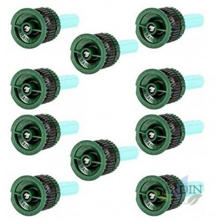 10 Boquillas HE-Van-08 para aspersor de riego Rain Bird, alta eficiencia y ahorro de agua. Alcance 2,4m, verde