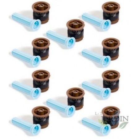 Set di 10 UgelliHE-Van-12 per irrigatore Rain Bird, alta efficienza e risparmio idrico. Portata 3,7 m, marrone