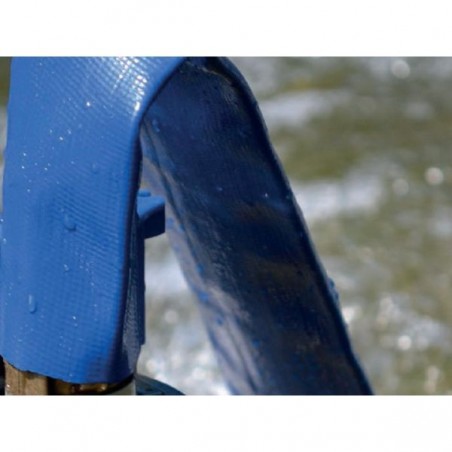 MANGUERA PLANA 32mm 5 metros para descarga de agua, Poliester PVC Azul Goma Layflat de Incendios y Piscinas (1 1/4")