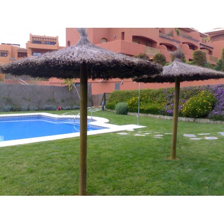 OMBRELLONE DA GIARDINO IN ERICA DA 2 METRI per piscine, spiagge o giardini.