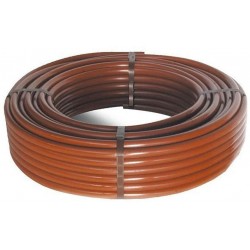 Tuyau d'irrigation goutte à goutte de 16 mm, 50 mètres, marron | Accessoires inclus : 6 tés + 6 coudes + 6 raccords
