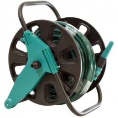 Chariot porte-tuyau avec tuyau Ø12,5 mm 15 m et lance