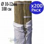 200 x Tutor de bambu natural 100 cm, 10-12 mm. Varillas de bambu ecologicas para sujetar arboles, plantas y hortalizas