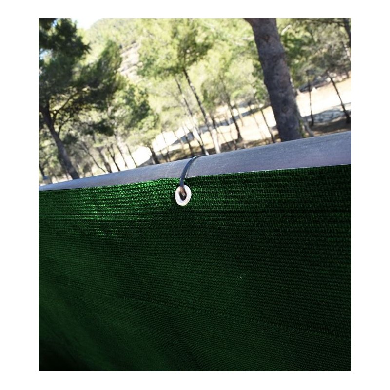 Maille de balcon vert 0,9 x 3 m, 100% occultation, Filet Brise Vue Occultant. Comprend une corde et des œillets